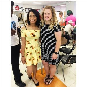 Off The Shoulder Sunflower Dress